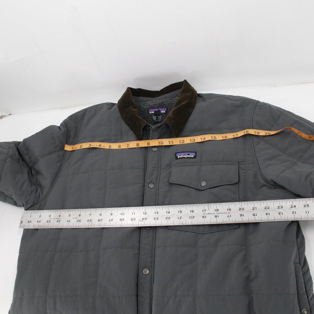 Patagonia Shirt Jacket Men XL Isthmus Quilted Snap Sherpa lined Nylon Forge gray - Picture 11 of 16